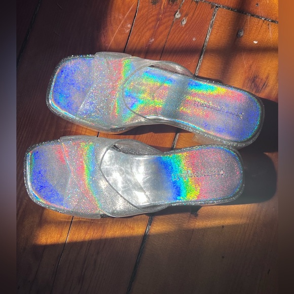 Jeffrey Campbell Block Heel Sparkle Sandals - Picture 2 of 4